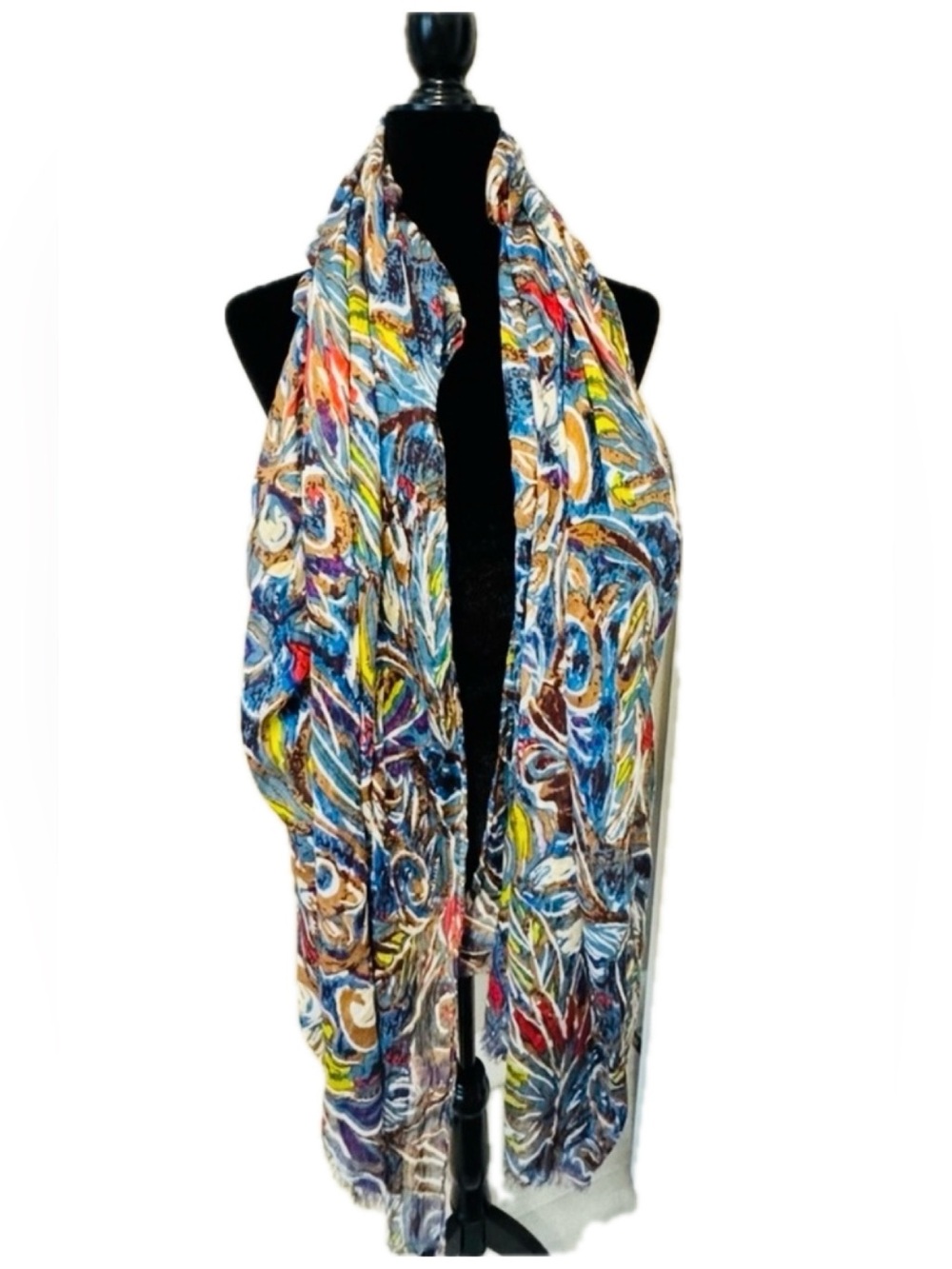 🏷️3/$30 Bindya NY Abstract Print Scarf Wrap Sarong Shawl Boho Resort  40x78